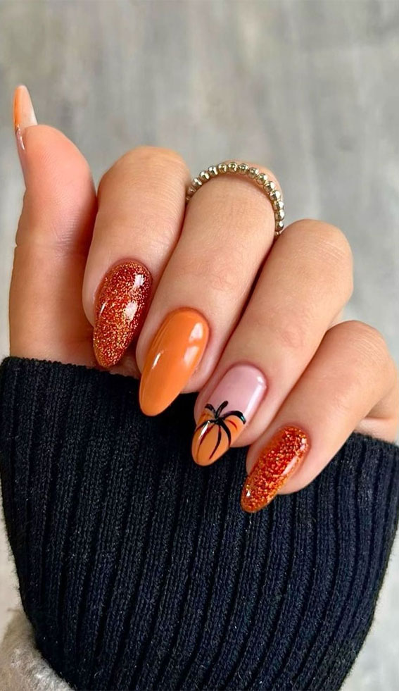 Pumpkin Spice Nails